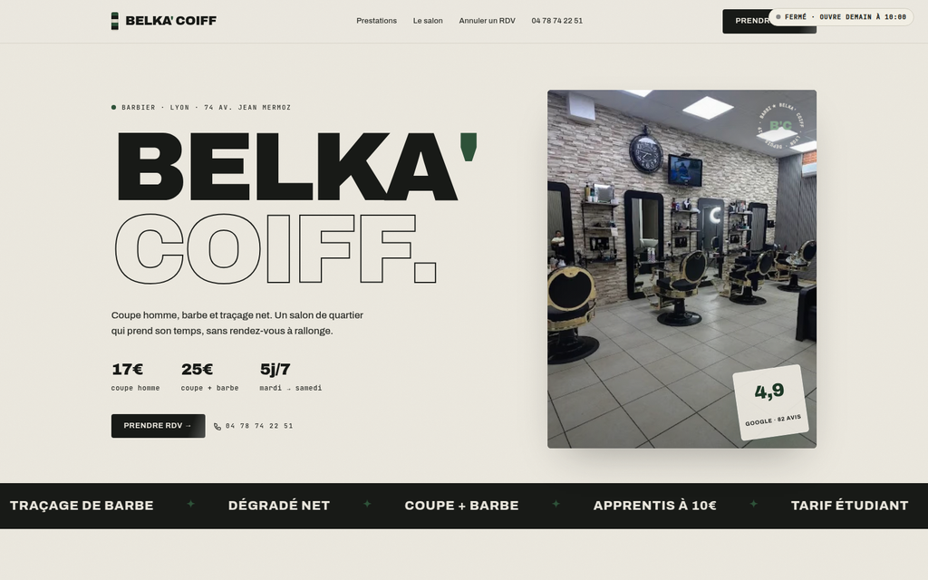 Capture du site belkacoiff.fr